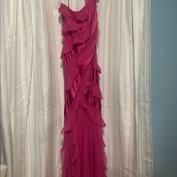 ASOS ruffle and silk pink dress - Picture 5 of 5